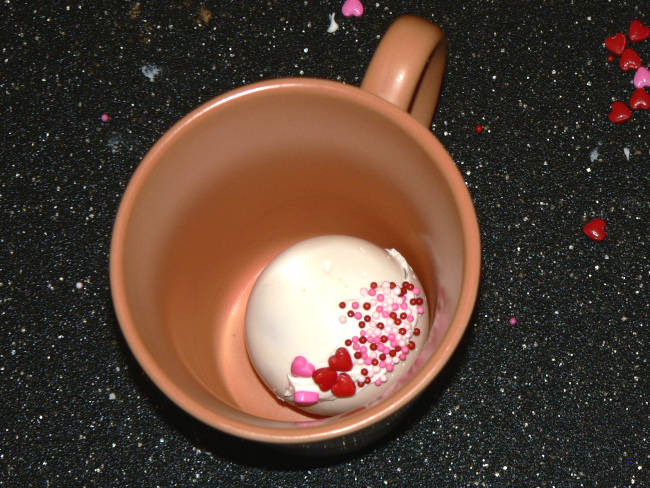 White Chocolate Hot Cocoa Bomb in a Mug