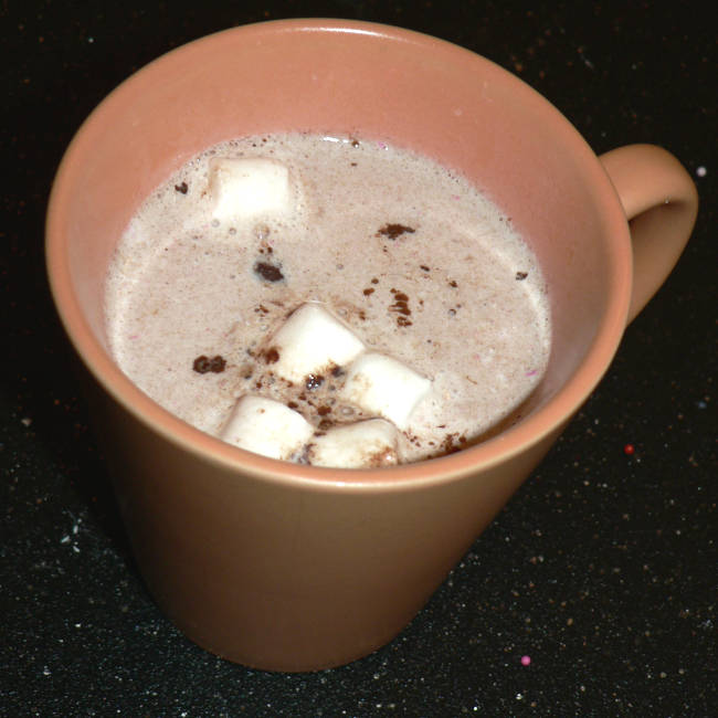 White Chocolate Hot Chocolate in an Orange Mug