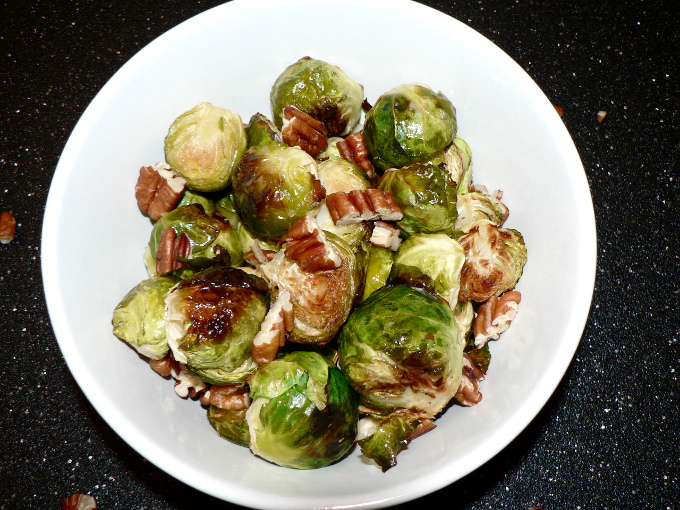 Roasted Brussel Sprouts With Pecans #thanksgiving