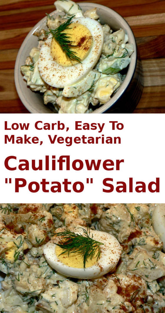 You will not believe how easy it is to make this Low Carb Cauliflower Potato Salad! The secret dressing  makes this cauliflower salad taste almost like a potato salad, just without the carbs! #keto #lowcarb #cauliflower #ketodiet #ketorecipes #lowcarbdiet #healthy #healthyrecipes #healthyfood #healthylifestyle #vegetarian #vegetarianrecipes #glutenfree #dairyfree #cooking #recipe