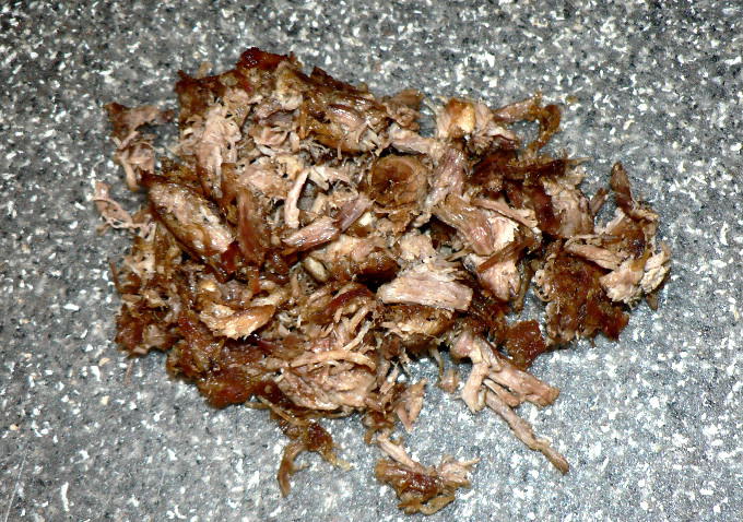 Pork carnitas on a grey board