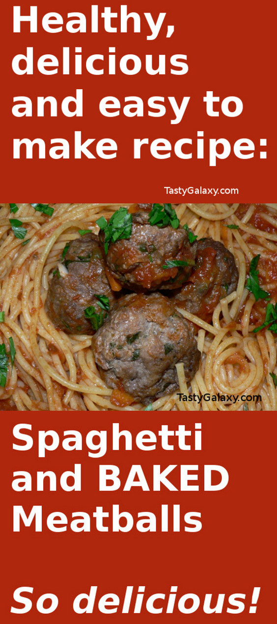 Easy to make, healthy and delicious Spaghetti With Meatballs. Learn how to make BAKED meatballs, that are just as delicious as fried!