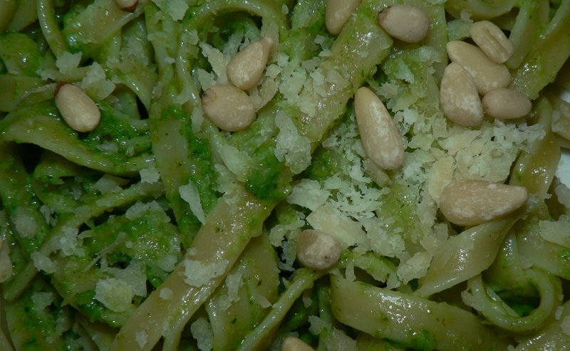 Pesto Pasta with Pine Nuts