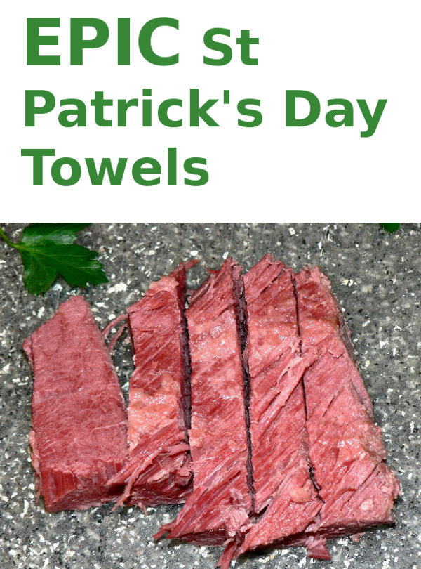 St. Patrick's Day Dish Towels, great towels that make great gifts for St Patricks Day #towels #stpatricks